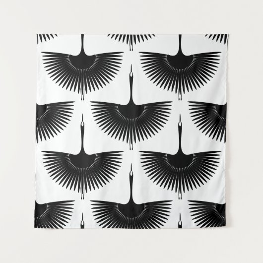 sierlijke kraan: oosterse vogel patroon wandkleed (Voorkant)