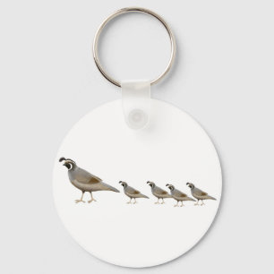 Sierlijke Kwartelfamilie Sleutelhanger