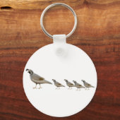 Sierlijke Kwartelfamilie Sleutelhanger (Voorkant)