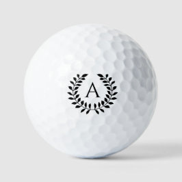 Sierlijke lauwerkrans met op maat gemaakt monogram golfballen
