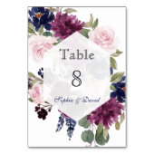 Sierlijke lavendel paarse bloem bloesem tafelnumme kaart (Achterkant)