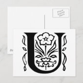 Sierlijke Letter U Briefkaart (Voorkant / Achterkant)