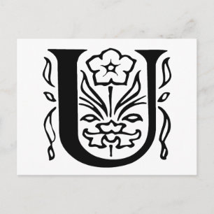 Sierlijke Letter U Briefkaart