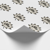 Sierlijke Lotus – Inktborstel op Bloem Cadeaupapier (Hoek)