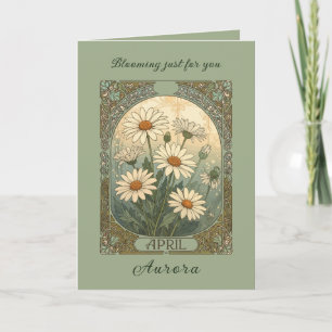 Sierlijke Madeliefjesbloem Art Nouveau botanisch Kaart