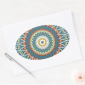 Sierlijke Mandala Ovale Sticker (Envelop)