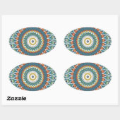 Sierlijke Mandala Ovale Sticker (Vel)