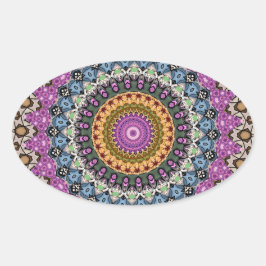 Sierlijke Mandala Ovale Sticker