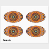 Sierlijke Mandala Ovale Sticker (Vel)