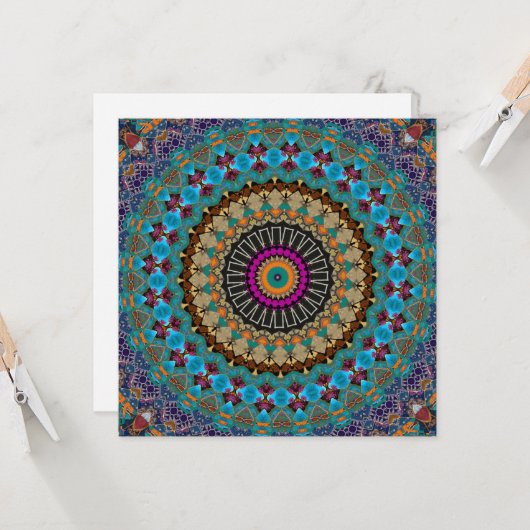Sierlijke Mandala Uitnodiging (Voorkant / Achterkant in situ)