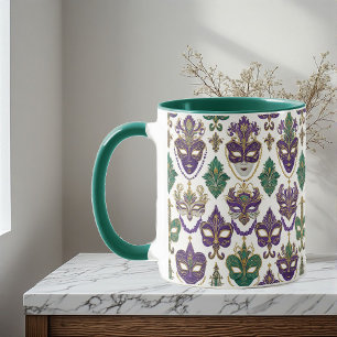 Sierlijke Mardi Gras Masker Decorative Fleur De Li Mok