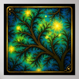 Sierlijke Metaal Overlay Fractal Naadloos Behang Poster