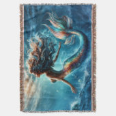 Sierlijke mythische zee dweller zeemeermin scene deken (Voorkant Verticaal)