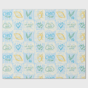 Sierlijke naadloze Amalfi-stijlpatroon Cadeaupapier