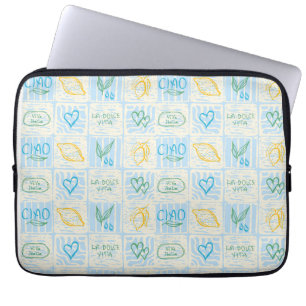 Sierlijke naadloze Amalfi-stijlpatroon Laptop Sleeve