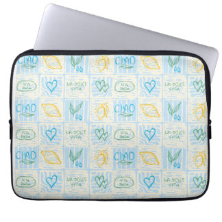 Sierlijke naadloze Amalfi-stijlpatroon Laptop Sleeve