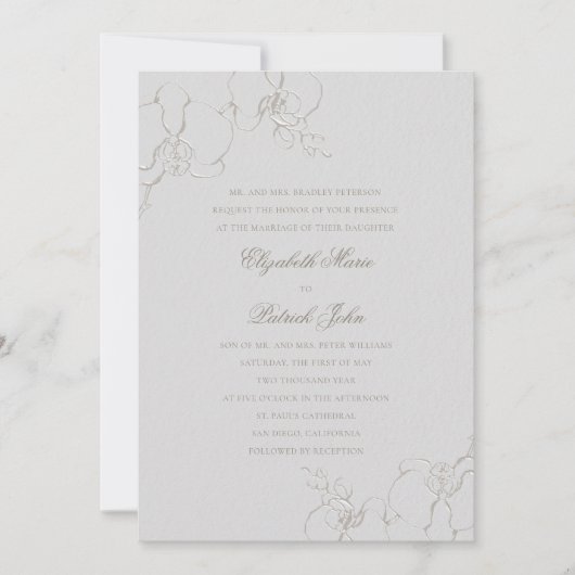 Sierlijke orchideeën ivoor formele traditionele br kaart (Voorkant)