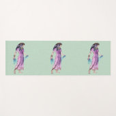 sierlijke oude Egyptische vrouw Paarse jurk groen Yogamat (Voorkant (horizontaal))