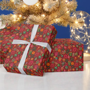Sierlijke Paisley Kerst Inpakpapier