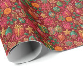 Sierlijke Paisley Kerst Inpakpapier (Rol Hoek)