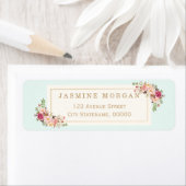 sierlijke pastel Waterverf bloemdecoratie Etiket (Insitu)