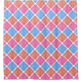 Sierlijke Patchwork Diamanten Patroon Douchegordijn (Voorkant)