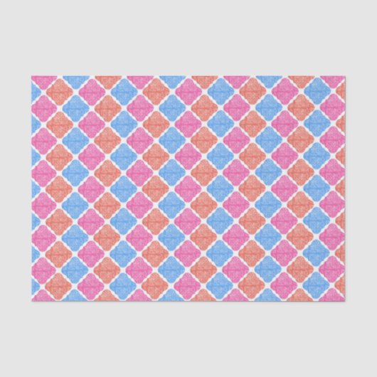 Sierlijke Patchwork Diamanten Patroon Tissuepapier (Voorkant)