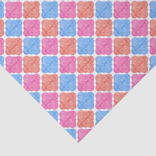 Sierlijke Patchwork Diamanten Patroon Tissuepapier (Detail)