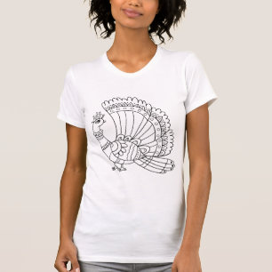 Sierlijke Pauw Doodle T-shirt