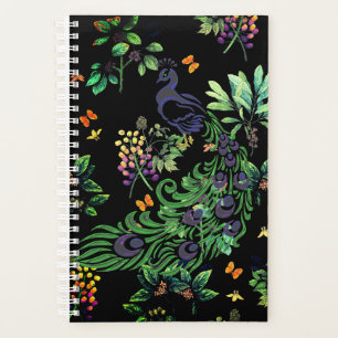 Sierlijke Pauw en Vintage Bloemen Planner