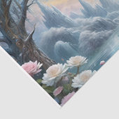 Sierlijke Pauw met Frosted Elegance Decoupage Tissuepapier (Detail)