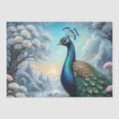 Sierlijke Pauw met Frosted Elegance Decoupage Tissuepapier (Voorkant)