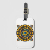 Sierlijke pauw vogel op wit bagagelabel (Voorkant (verticaal))