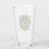 Sierlijke pauw vogel op wit glas (Achterkant)