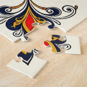 Sierlijke pauw vogel op wit legpuzzel (Zijkant)