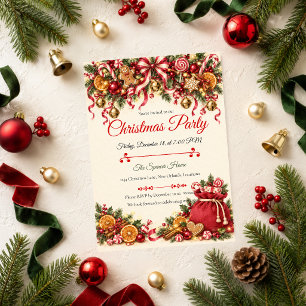 Sierlijke Pepermunt Kerstfeest Kaart