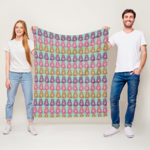Sierlijke Pixelstijl Kleurrijke Apen Fleece Deken