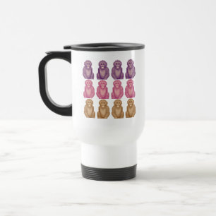 Sierlijke pixelstijl kleurrijke apen reisbeker