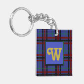 Sierlijke Plaid Acryl Sleutelhanger (Voorkant Links)