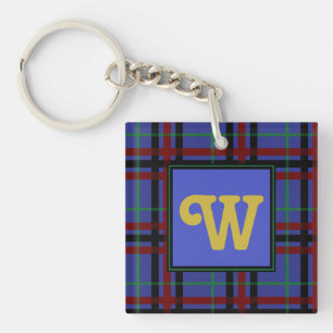 Sierlijke Plaid Acryl Sleutelhanger