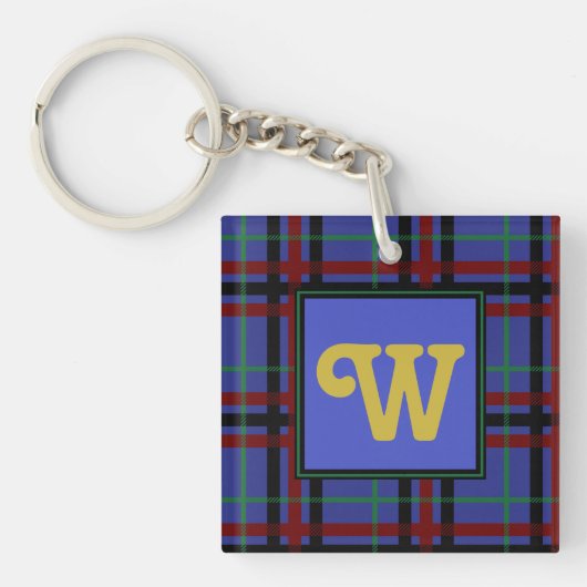 Sierlijke Plaid Acryl Sleutelhanger (Voorkant)