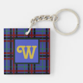 Sierlijke Plaid Acryl Sleutelhanger (Achterkant)