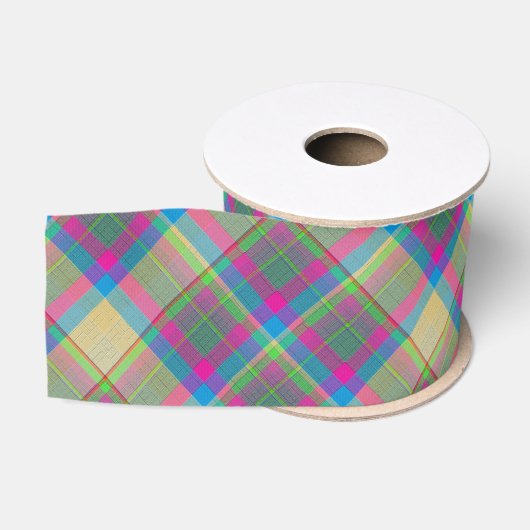 Sierlijke Plaid Grosgrain Lint (Spoel)