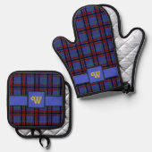 Sierlijke Plaid Ovenwant & Pannenlap Set (Voorkant / Achterkant)