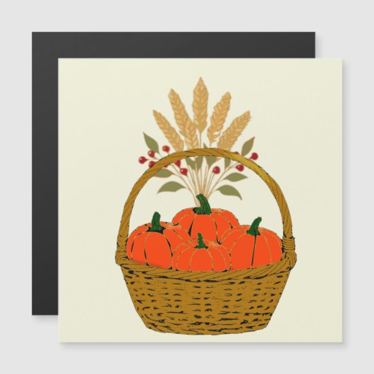 Sierlijke Pompoenen Herfstmagneet (Voorkant / Achterkant)