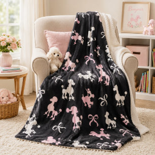 Sierlijke Poodles Roze en Zwart Sherpa Deken