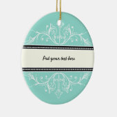 Sierlijke rand eierschaal blauw wit ornament (Rechts)