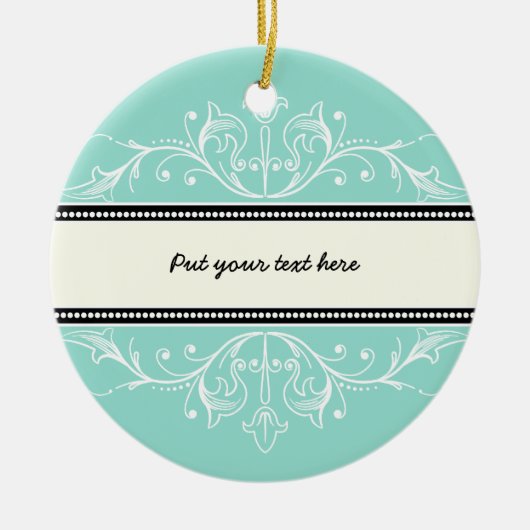 Sierlijke rand eierschaal blauw wit ornament (Voorkant)