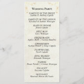 Sierlijke rand & hart - bordeauxrood programmakaart (Achterkant)