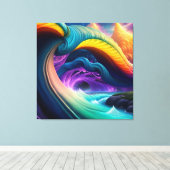 Sierlijke regenboog waterval landschap canvas afdruk (Insitu (Houten vloer))